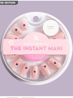 Olive & June VAMPY HEART GLUE PRESS-ONS pink and purple  NWT